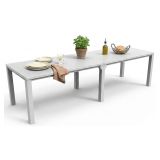 Tavolo da esterno allungabile 8-12 posti 147-294x90cm bianco - Brossard