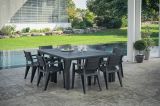 Tavolo da esterno Antico, Base per picnic, Piano da pranzo da giardino, Banco outdoor multiuso, 294x90 h75 cm, Antracite