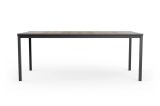 Tavolo da esterno Arbarei, Base per picnic, Piano da pranzo da giardino, Banco outdoor multiuso, 200x95 h75 cm, Rovere e Antracite