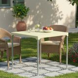Tavolo da Esterno Beige 4 Posti Tavolo Tavolo Fisso Quadrato 75x75x72h cm, Lunghezza Massima 75 cm Made in Italy - Brownstown