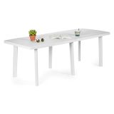 Tavolo da Esterno Bianco 10 Posti Meccanismo Estensione Allunga Centrale 216x90x72h cm, Allungabile Made in Italy - Crossley