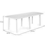 Tavolo da Esterno Bianco 10 Posti Meccanismo Estensione Allunga Centrale 216x90x72h cm, Allungabile Made in Italy - Crossley