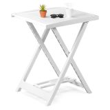 Tavolo da Esterno Bianco 2 Posti Tavolo Tavolo da Esterno Fisso 60x47x65h cm, Lunghezza Massima 50 cm Made in Italy - Ohatchee