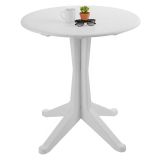 Tavolo da Esterno Bianco 2 Posti Tavolo Tavolo Fisso Rotondo 70x70x72h cm, Lunghezza Massima 70 cm Made in Italy - Trimble