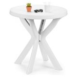 Tavolo da Esterno Bianco 2 Posti Tavolo Tavolo Rotondo Fisso 70x70x72h cm, Lunghezza Massima 70 cm Made in Italy - Lorwood