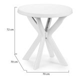 Tavolo da Esterno Bianco 2 Posti Tavolo Tavolo Rotondo Fisso 70x70x72h cm, Lunghezza Massima 70 cm Made in Italy - Lorwood