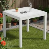 Tavolo da Esterno Bianco 4 Posti Tavolo Tavolo da Esterno Fisso 78x78x73h cm, Lunghezza Massima 78 cm Made in Italy - Frostproof
