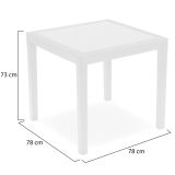 Tavolo da Esterno Bianco 4 Posti Tavolo Tavolo da Esterno Fisso 78x78x73h cm, Lunghezza Massima 78 cm Made in Italy - Frostproof