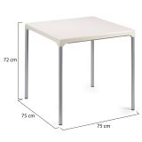 Tavolo da Esterno Bianco 4 Posti Tavolo Tavolo Fisso Quadrato 75x75x72h cm, Lunghezza Massima 75 cm Made in Italy - Brownstown