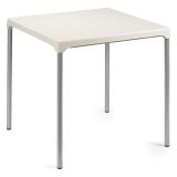 Tavolo da Esterno Bianco 4 Posti Tavolo Tavolo Fisso Quadrato 75x75x72h cm, Lunghezza Massima 75 cm Made in Italy - Brownstown