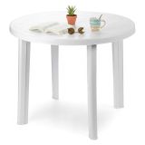 Tavolo da Esterno Bianco 4 Posti Tavolo Tavolo Fisso Rotondo 90x90x72h cm, Lunghezza Massima 90 cm Made in Italy - Brooksdale