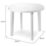 Tavolo da Esterno Bianco 4 Posti Tavolo Tavolo Fisso Rotondo 90x90x72h cm, Lunghezza Massima 90 cm Made in Italy - Brooksdale