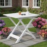 Tavolo da Esterno Bianco 4 Posti Tavolo Tavolo Pieghevole Rettangolare 79x72x70h cm, Lunghezza Massima 79 cm Made in Italy - Ruthton
