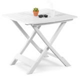 Tavolo da Esterno Bianco 4 Posti Tavolo Tavolo Pieghevole Rettangolare 79x72x70h cm, Lunghezza Massima 79 cm Made in Italy - Ruthton