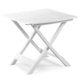 Tavolo da Esterno Bianco 4 Posti Tavolo Tavolo Pieghevole Rettangolare 79x72x70h cm, Lunghezza Massima 79 cm Made in Italy - Ruthton