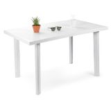 Tavolo da Esterno Bianco 6 Posti Finitura Effetto Liscio 126x76x72h cm, Lunghezza Massima 126 cm Made in Italy - Ozello