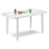 Tavolo da Esterno Bianco 6 Posti Tavolo Tavolo da Esterno Fisso 137x85x72h cm, Lunghezza Massima 137 cm Made in Italy - Greggs