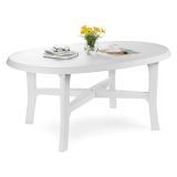 Tavolo da Esterno Bianco 6 Posti Tavolo Tavolo da Esterno Fisso 165x110x72h cm, Lunghezza Massima 165 cm Made in Italy - Simmsville