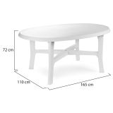 Tavolo da Esterno Bianco 6 Posti Tavolo Tavolo da Esterno Fisso 165x110x72h cm, Lunghezza Massima 165 cm Made in Italy - Simmsville