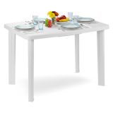 Tavolo da Esterno Bianco 6 Posti Tavolo Tavolo da Esterno Rettangolare 101x68x72h cm, Lunghezza Massima 101 cm Made in Italy - Pinedale