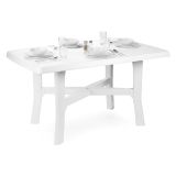 Tavolo da Esterno Bianco 6 Posti Tavolo Tavolo Fisso Rettangolare 138x88x72h cm, Lunghezza Massima 138 cm Made in Italy - Raspberry