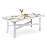 Tavolo da Esterno Bianco 6 Posti Tavolo Tavolo Fisso Rettangolare 180x100x72h cm, Lunghezza Massima 180 cm Made in Italy - Rasura