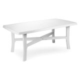 Tavolo da Esterno Bianco 6 Posti Tavolo Tavolo Fisso Rettangolare 180x100x72h cm, Lunghezza Massima 180 cm Made in Italy - Rasura