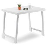 Tavolo da Esterno Bianco 6 Posti Tavolo Tavolo Fisso Rettangolare 81x56x63h cm, Lunghezza Massima 81 cm Made in Italy - Beechwood