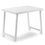 Tavolo da Esterno Bianco 6 Posti Tavolo Tavolo Fisso Rettangolare 81x56x63h cm, Lunghezza Massima 81 cm Made in Italy - Beechwood