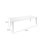 Tavolo da esterno Camrose, 235x98 h74 cm, Bianco