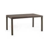 Tavolo da esterno Giove, Tavolo rettangolare da giardino, Tavolo da giardino multiuso effetto rattan, 100% Made in Italy, 150x90h74 cm, Marrone