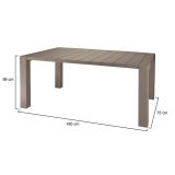 Tavolo da esterno Magasa, Tavolo con piano fisso, Banco outdoor multiuso, Made in Italy, 160x75 h98 cm, Tortora