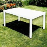 Tavolo da esterno Maratea, Tavolo rettangolare da pranzo, Tavolo da giardino multiuso, 100% Made in Italy, 150x90h72 Cm, Bianco