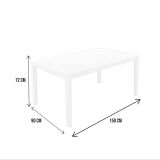 Tavolo da esterno Maratea, Tavolo rettangolare da pranzo, Tavolo da giardino multiuso, 100% Made in Italy, 150x90h72 Cm, Bianco