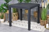 Tavolo da esterno Marte, Tavolo quadrato fisso, Tavolo da giardino multiuso effetto rattan, 100% Made in Italy, 80x80h74 cm, Antracite