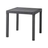 Tavolo da esterno Marte, Tavolo quadrato fisso, Tavolo da giardino multiuso effetto rattan, 100% Made in Italy, 80x80h74 cm, Antracite