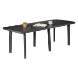 Tavolo da Esterno Nero Antracite 10 Posti Meccanismo Estensione Allunga Centrale 216x90x72h cm, Allungabile Made in Italy - Crossley