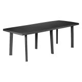 Tavolo da Esterno Nero Antracite 10 Posti Meccanismo Estensione Allunga Centrale 216x90x72h cm, Allungabile Made in Italy - Crossley