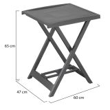 Tavolo da Esterno Nero Antracite 2 Posti Lunghezza Massima 50 cm 60x47x65h cm, Finitura Effetto Liscio Made in Italy - Ohatchee