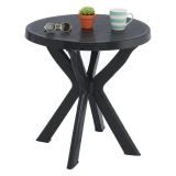Tavolo da Esterno Nero Antracite 2 Posti Lunghezza Massima 70 cm 70x70x72h cm, Finitura Effetto Liscio Made in Italy - Lorwood