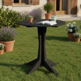 Tavolo da Esterno Nero Antracite 2 Posti Lunghezza Massima 70 cm 70x70x72h cm, Finitura Effetto Liscio Made in Italy - Trimble