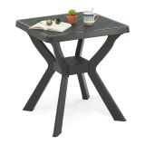 Tavolo da Esterno Nero Antracite 4 Posti Lunghezza Massima 70 cm 70x70x72h cm, Finitura Effetto Quadrettato Made in Italy - Straven