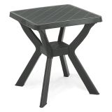 Tavolo da Esterno Nero Antracite 4 Posti Lunghezza Massima 70 cm 70x70x72h cm, Finitura Effetto Quadrettato Made in Italy - Straven