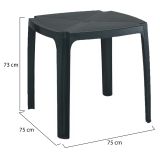 Tavolo da Esterno Nero Antracite 4 Posti Lunghezza Massima 75 cm 75x75x72h cm, Finitura Effetto Liscio Made in Italy - Smithport