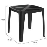 Tavolo da Esterno Nero Antracite 4 Posti Lunghezza Massima 75 cm 75x75x72h cm, Finitura Effetto Rattan Made in Italy - Stillions