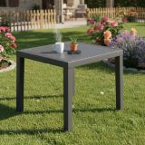 Tavolo da Esterno Nero Antracite 4 Posti Lunghezza Massima 78 cm 78x65x72h cm, Finitura Effetto Rattan Made in Italy - Cobbtown