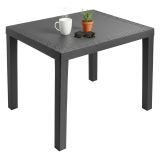 Tavolo da Esterno Nero Antracite 4 Posti Lunghezza Massima 78 cm 78x65x72h cm, Finitura Effetto Rattan Made in Italy - Cobbtown