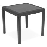 Tavolo da Esterno Nero Antracite 4 Posti Lunghezza Massima 78 cm 78x78x73h cm, Finitura Effetto Rattan Made in Italy - Frostproof