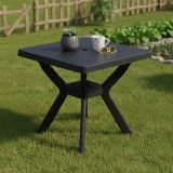 Tavolo da Esterno Nero Antracite 4 Posti Lunghezza Massima 79 cm 79x79x72h cm, Finitura Effetto Liscio Made in Italy - Normandy
