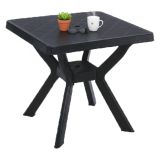 Tavolo da Esterno Nero Antracite 4 Posti Lunghezza Massima 79 cm 79x79x72h cm, Finitura Effetto Liscio Made in Italy - Normandy